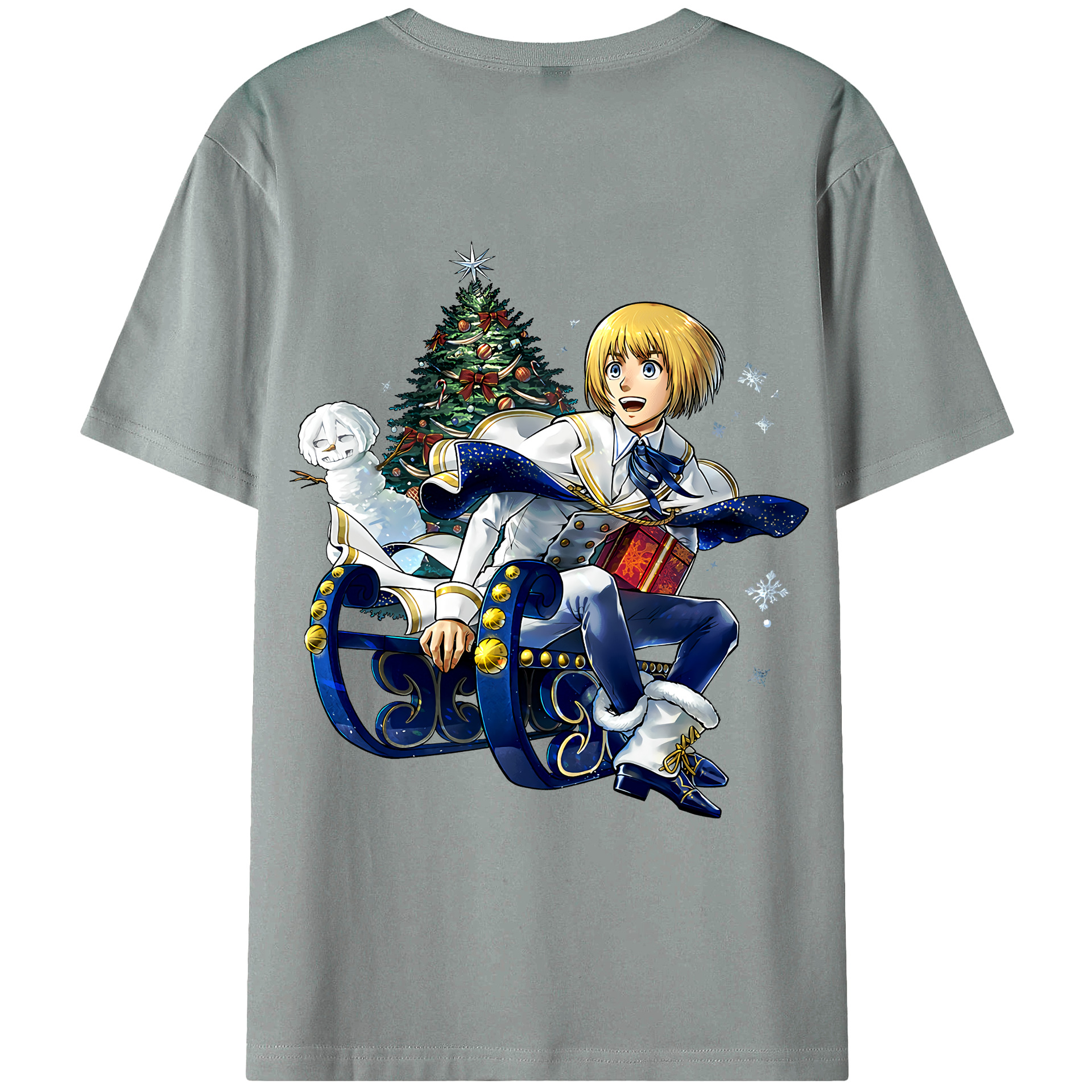 （画像用） 進撃の巨人 アルミン·アルレルト Attack on Titan Armin Arlert 綿100％ メンズ半袖Tシャツ（バックプリント） 通気性
